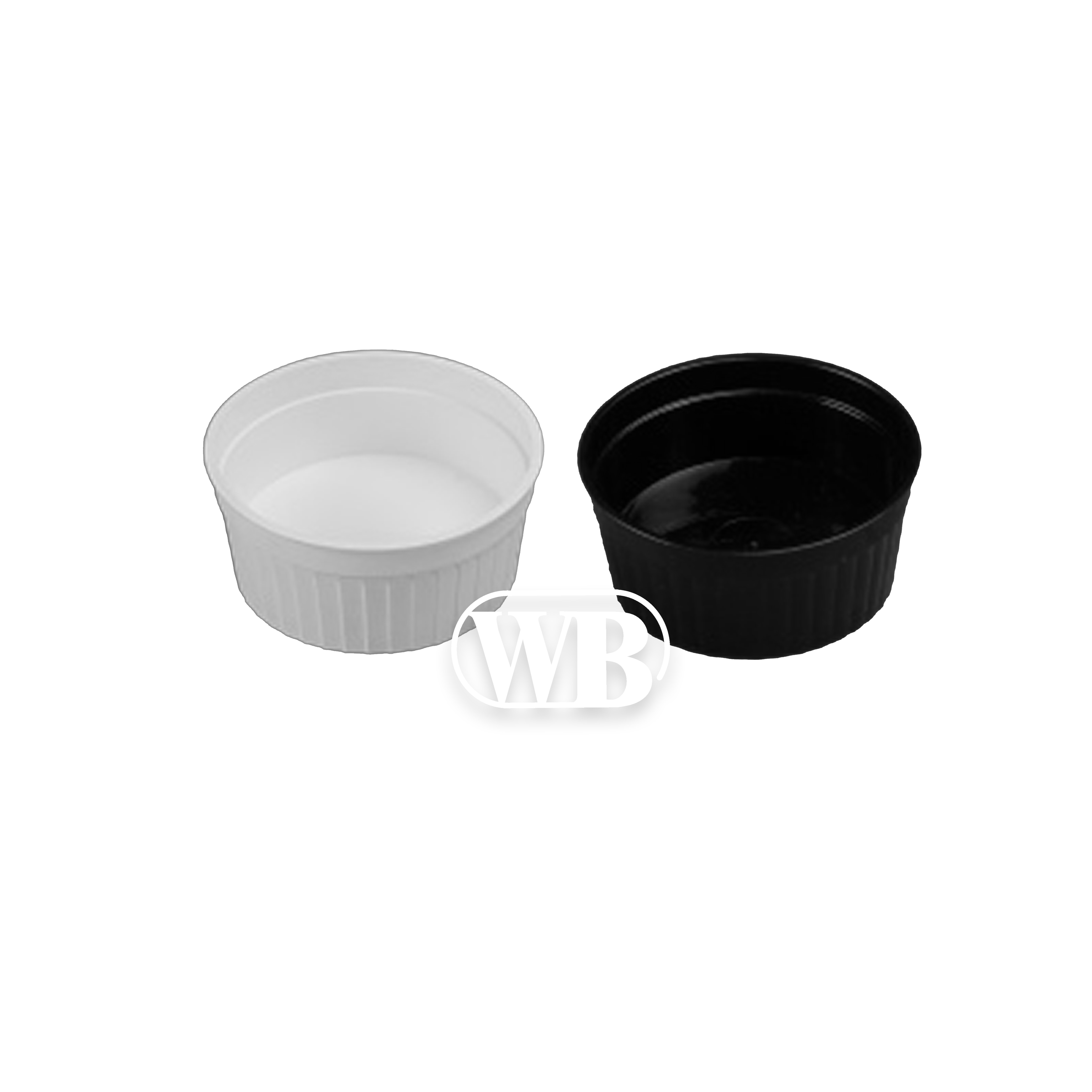 150cc 直紋布丁杯+半圓蓋 (黑/白)